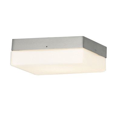 Fusion 22W 1 LED Square Flush Mount 9 Inch Wide by Justice Design - FSN-4142-OPAL-NCKL
