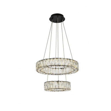 Monroe 36W 2 LED Modern Large Pendant by Elegant - 3503G18BK