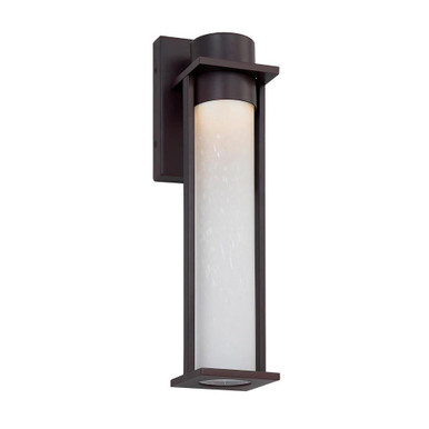 Wooster 14W 1 LED Outdoor Wall Mount 15 Inch Tall by Justice Design - FSN-7162W-ETCH-MBLK