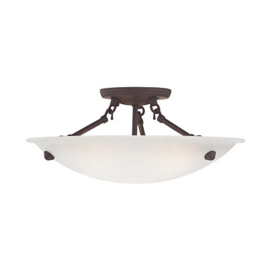 Oasis 3 Light 16 Inch Wide Semi Flush Mount by Livex - 5625-07