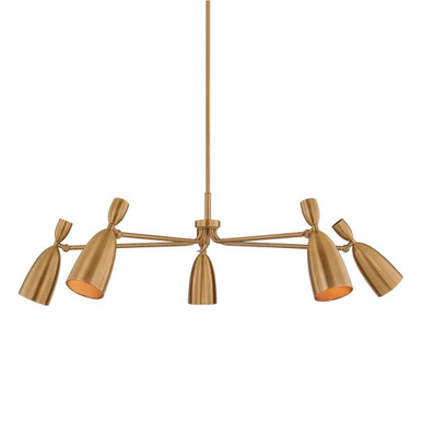 Spade 5 Light Chandelier 15 Inch Tall and 49.25 Inch Wide by Troy - F4050-PBR