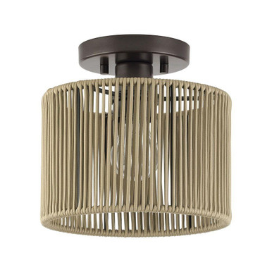 Acordia 1 Light Small Semi Flush Mount 8.25 Inch and 8.5 Inch Wide by Livex - 53141