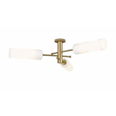 Crown Point 3 Light Flush Mount 10.13 x 39.25 Inches by Innovations - 434-3F-BB-G434-12WH