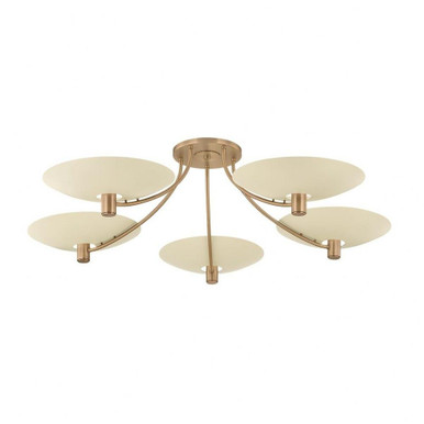 Wolfe 5 Light Semi Flush Mount 14.25 Inch Tall and 60 Inch Wide by Troy - C1160-PBR/SSD