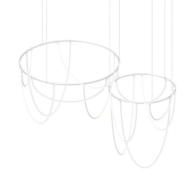Suspenders 249W 12 LED 2Bar Offset Ring Chandelier 82 Inch Wide by Sonneman - SLS4243