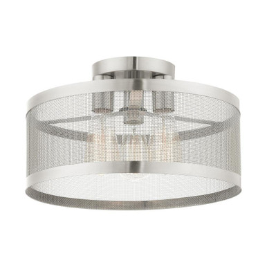 Industro 3 Light 15 Inch Wide Semi Flush Mount by Livex - 46218