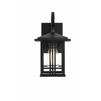 Harley 1 Light Outdoor Wall Mount 12 Inch Tall and 6 Inch Wide by Elegant - OD613W12BK