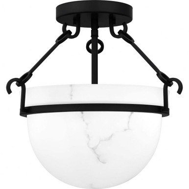 3 Light 14 Inch Wide Semi Flush Mount by Quoizel - QSF6185MBK