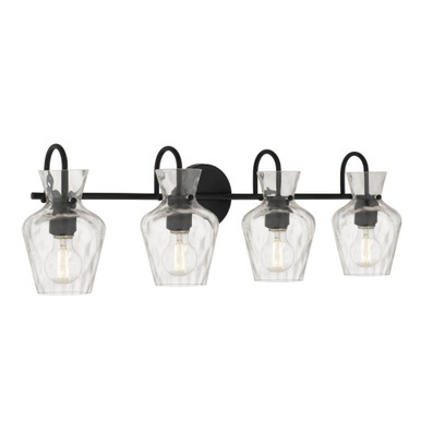 Hollis 4 Light Bath Vanity 9.5 Inch Tall and 30.25 Inch Wide by Quoizel - HLL8630MBK