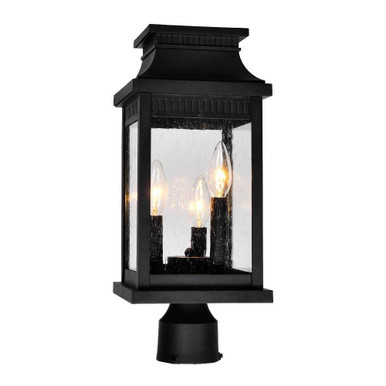Milford 3 Light Outdoor Post Lantern Head 17.5 x 7.25 Inches by CWI  - 0418PT7S-3