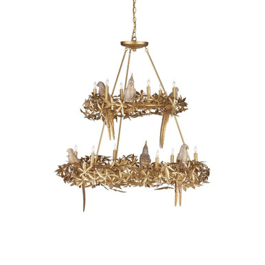Aviary 12 Light 2 Tier Chandelier 47 Inch Tall by Currey Company - 9000-1321