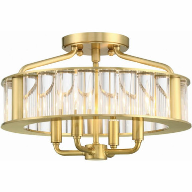 Farris 4 Light 16.5 Inch Wide Semi Flush Mount by Crystorama - FAR-6000-AG