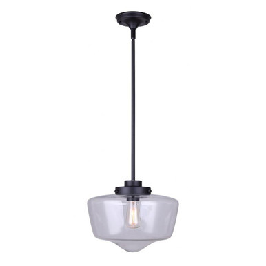House 1 Light Medium Pendant by Canarm Inc - IPL725A01BK