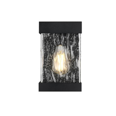 Thompson 1 Light Outdoor Wall Sconce 10 Inch Tall X 6 Inch Wide by Elegant - OD371W10BK