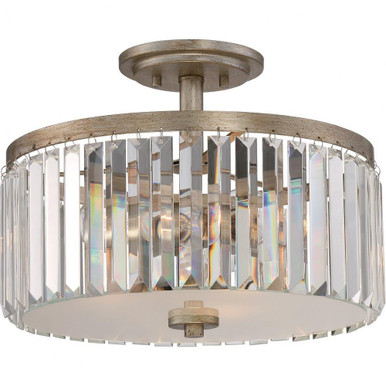 Mirage 3 Light 15.25 Inch Wide Semi Flush Mount by Quoizel - MIR1715VG