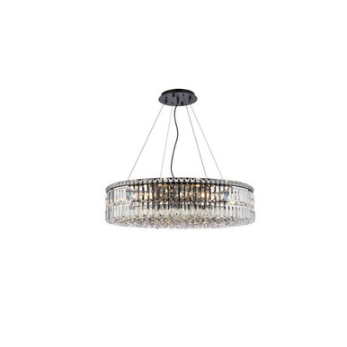 Maxime 18 Light Chandelier 7.5 Inches Tall and 32 Inches Wide by Elegant - V2030D32BK/RC