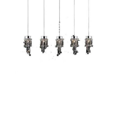 Monica 5 Light Cluster Linear Chandelier by CWI - 5072P36C-RC