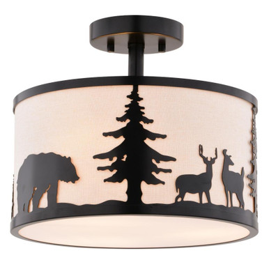 Acadia 3 Light Semi Flush Mount 11.25 Inch Tall and 13 Inch Wide by Vaxcel - C0313