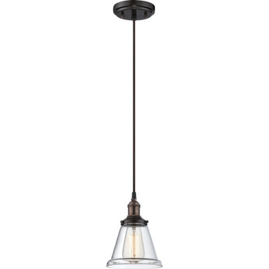 Vintage 1 Light Small Pendant 8.63 Inch Tall by Nuvo - 60/5502