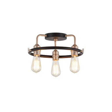 Volta 3 Light 16.5 Inch Wide Flush Mount by Justice Design - NSH-4310-MBBR