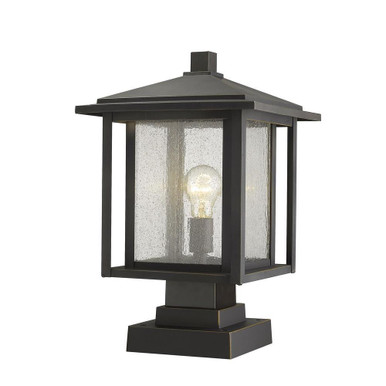Aspen 1 Light Outdoor Square Pier Mount Lantern 11 x 17.5 Inches by Z-Lite - 554PH