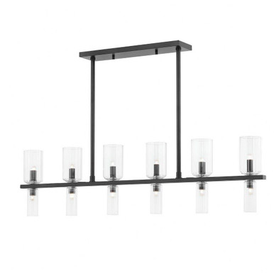 Tabitha 12 Light Oversized Linear Chandelier by Mitzi - H384912-SBK