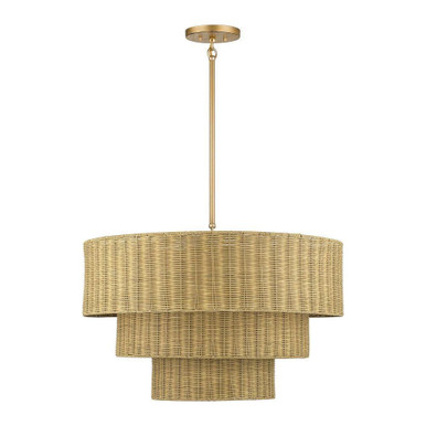 Weavington 6 Light Large Pendant 27.5 Inch Tall and 28 Inch Wide by Livex - 60596-48