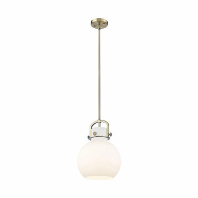 Newton Sphere 1 Light Pendant 13.38 x 10 Inches by Innovations - 410-1SM-BB-G410-10WH