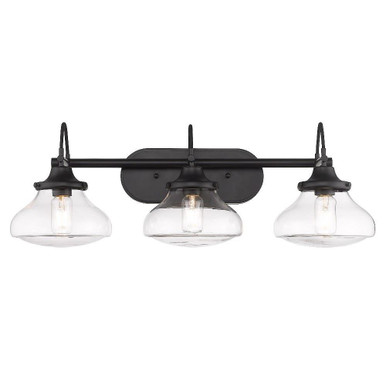 Nash 3 Light Vanity Light by Golden - 3419-BA3 BLK-CLR