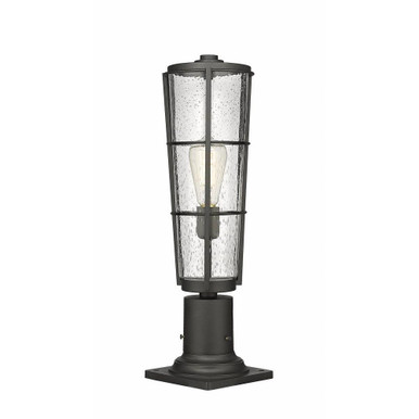 Helix 1 Light 6 Inch Wide Traditional Outdoor Pier Mount by Z-Lite - 591PHB-533PM-BK