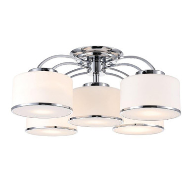 Frosted 5 Light 30 Inch Wide Semi Flush Mount by CWI - 5479C30C-5