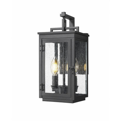 Hartwell 2 Light Outdoor Wall Mount 13.75 Inch Tall X 6 Inch Wide by Z Lite - 5019S-BK