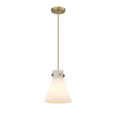 Newton Cone 1 Light Pendant 9.88 x 8 Inches by Innovations - 410-1PS-BB-G411-8WH