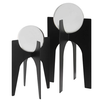 Ellianna 7.13 Inch Spheres On Base Table Top (Set of 2) by Uttermost - 18053
