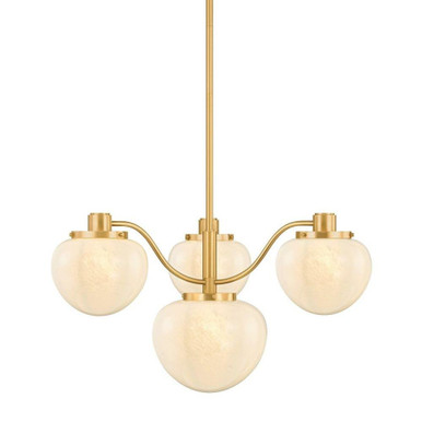 Kristen 4 Light Chandelier 17 Inch Tall and 29.75 Inch Wide by Mitzi - H1093804-AGB