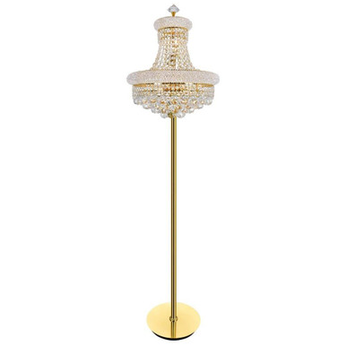 Empire 8 Light Floor Lamp with Gold Finish by CWI  - 8001F18G
