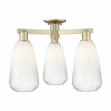 Brookhaven Almond 3 Light Semi Flush Mount 23.5 Inch Wide by Innovations - 716-3F-AB-G480-6OP