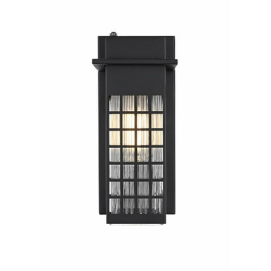 Palmer 1 Light Outdoor Wall Sconce 12 Inch Tall and 5 Inch Wide by Elegant - OD360W12BK