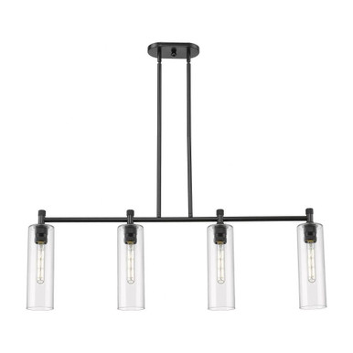 Crown Point 4 Light Oversized Island Pendant by Innovations - 434-4I-BK-G434-12CL