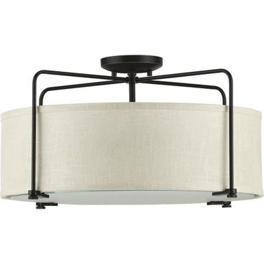 Kempsey 3 Light 21.75 Inch Wide Semi Flush Mount by Progress - P350110