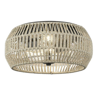 Seabrooke 1 Light 14.38 Inch Wide Outdoor Flush Mount by Golden - 6073-OFM NB-SS