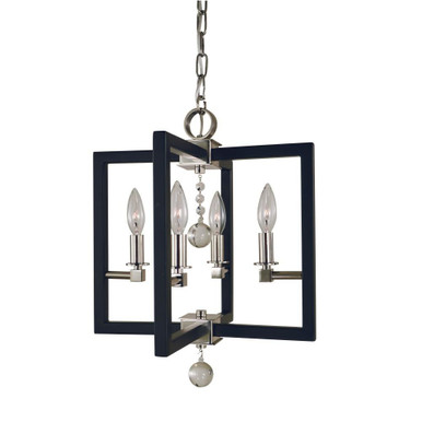 Minimalist Elegant 4 Light Small Chandelier by Framburg - 5362 PN/MBLACK