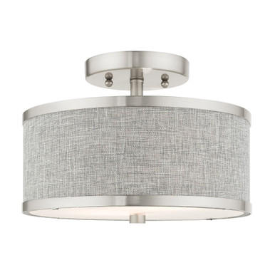 Park Ridge 2 Light 11 Inch Wide Semi Flush Mount by Livex - 60421-91