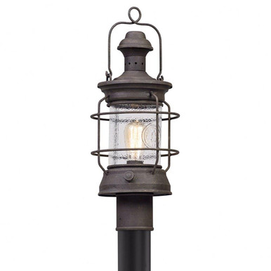 Atkins 1 Light Outdoor Medium Post Lantern 8 x 21 Inches by Troy - P5055-HBZ
