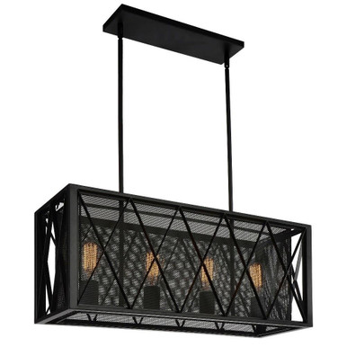 Tapedia 4 Light Caged Linear Chandelier by CWI - 9889P28-4-RC-101
