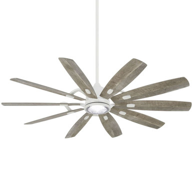 Barn 10 Blade Ceiling Fan with Light Kit 65 Inches Wide by Minka Aire - F864L-WHF/SVG