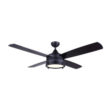 Simon 4 Blade Ceiling Fan with Light Kit 14.75 X 52 Inch Wide by Canarm Inc - CF52SIM4BK