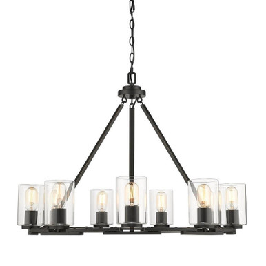 Monroe 9 Light Large Chandelier by Golden - 7041-9 BLK-CLR