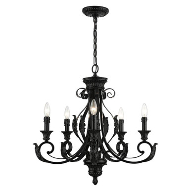 Valencia 5 Light Chandelier 24 x 25 Inches Wide by Livex  - 49065-68