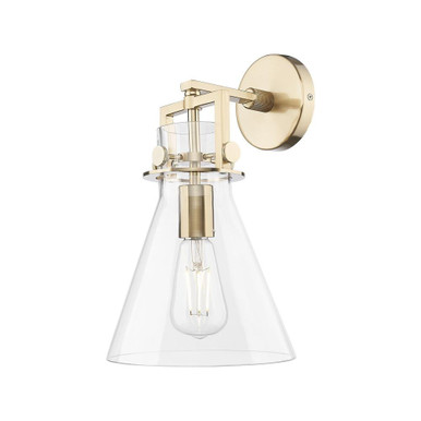 Newton Cone 1 Light Wall Sconce 14 Inch Tall and 8 Inch Wide by Innovations - 411-1W-CB-G411-8CL